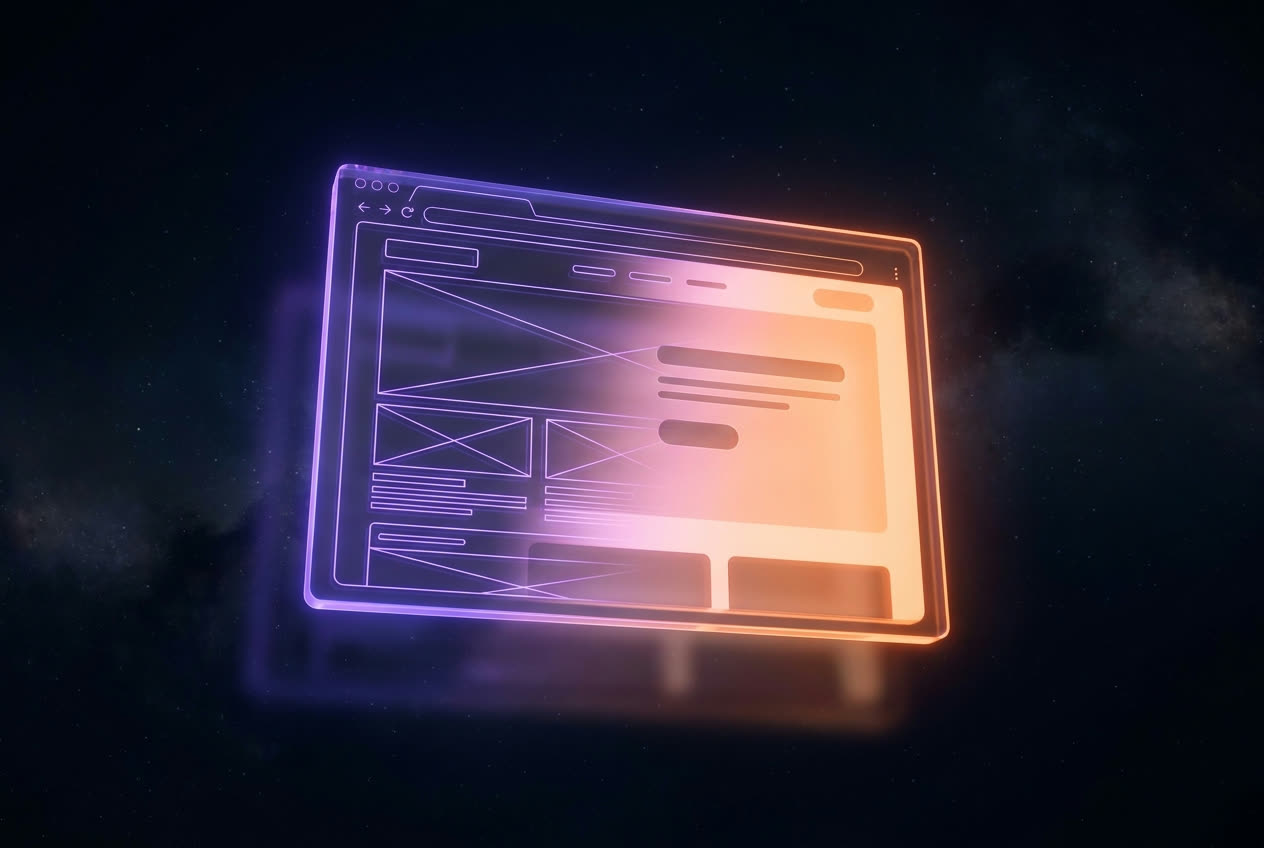 Glowing browser frame, website design and build